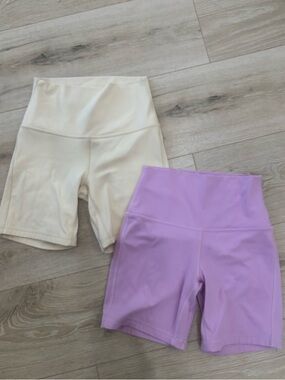 Bundle of 2 Lululemon Align High-Rise Short 6" biker shorts buttercream/ pink